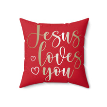 Load image into Gallery viewer, Jesus Loves You Accent Pillow.
