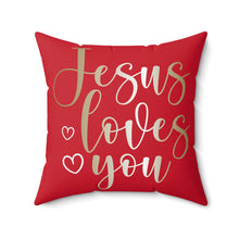 Load image into Gallery viewer, Jesus Loves You Accent Pillow.
