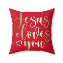 Load image into Gallery viewer, Jesus Loves You Accent Pillow.
