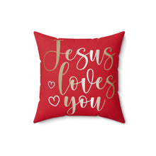 Load image into Gallery viewer, Jesus Loves You Accent Pillow.
