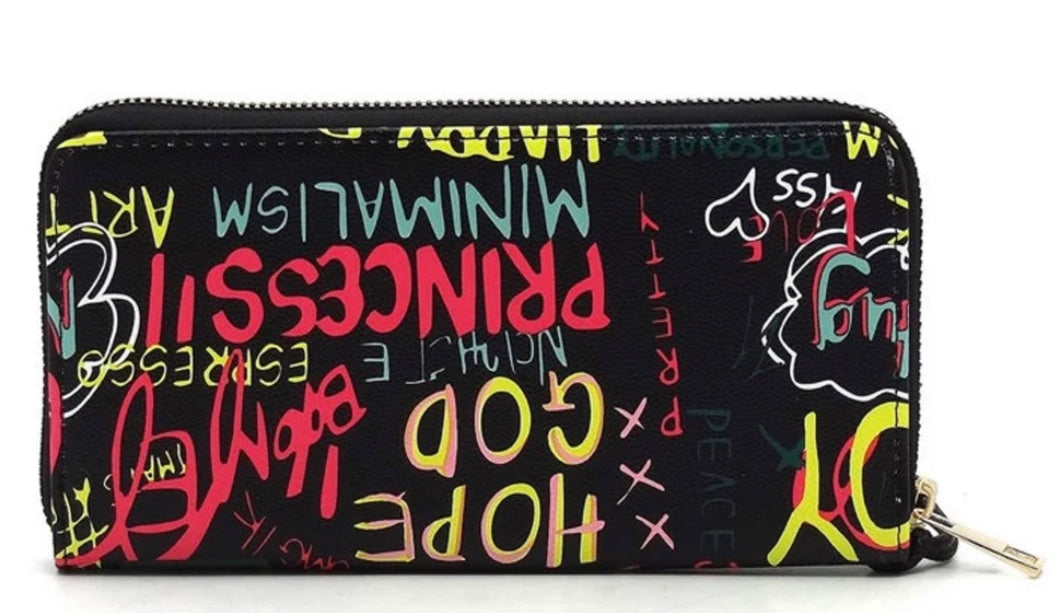 Graffiti Print Wallet