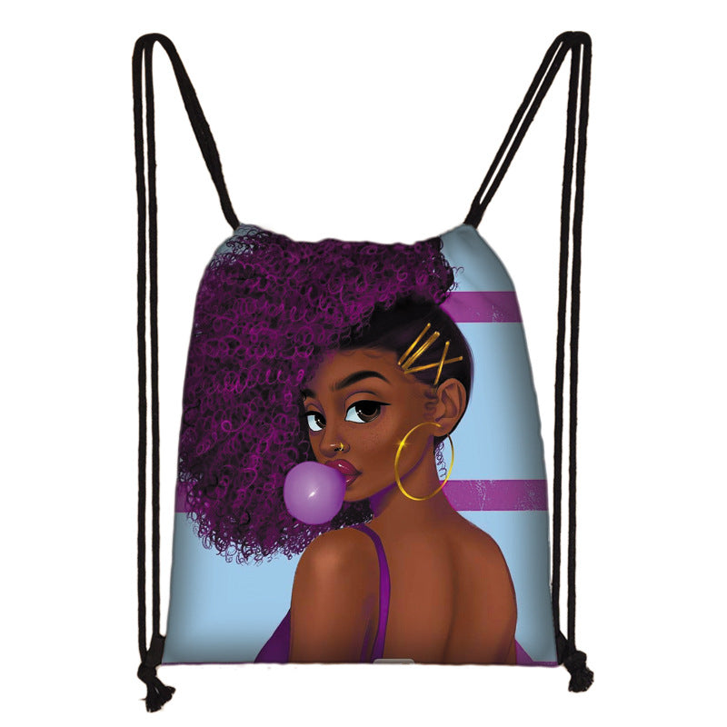 Beautiful Girl Drawstring Bags