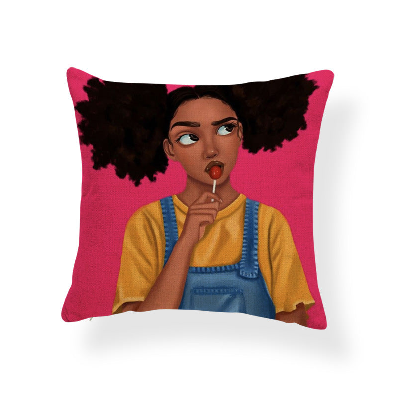 Lollipop Girl Pillow Cover