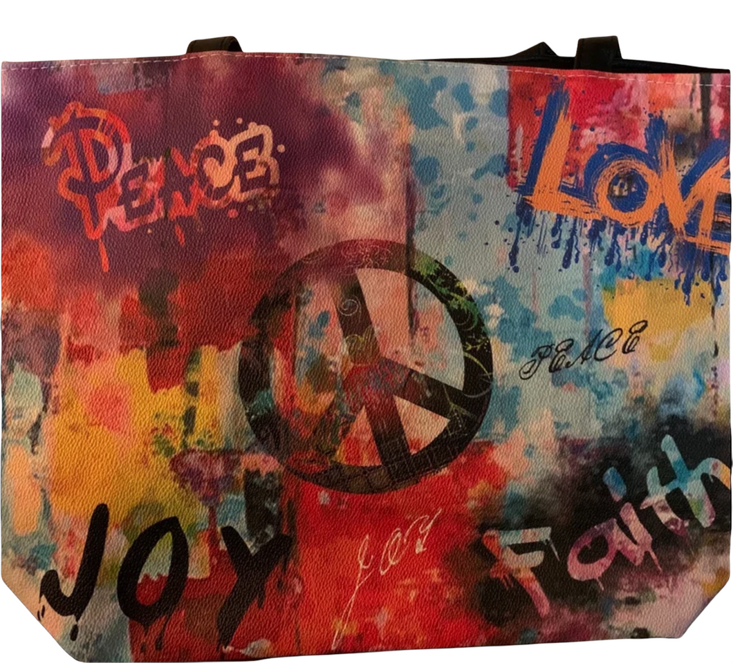 Peace, Love Faith & Joy Tote Bag