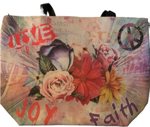 Load image into Gallery viewer, Peace, Love Faith &amp; Joy Tote Bag
